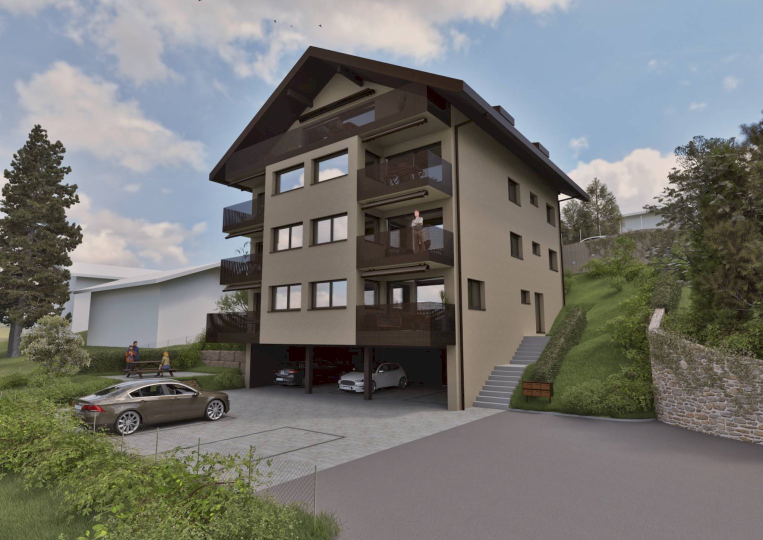 Superbe appartement mansardé neuf de 4½ dans les combles avec balcon et vue dégagée