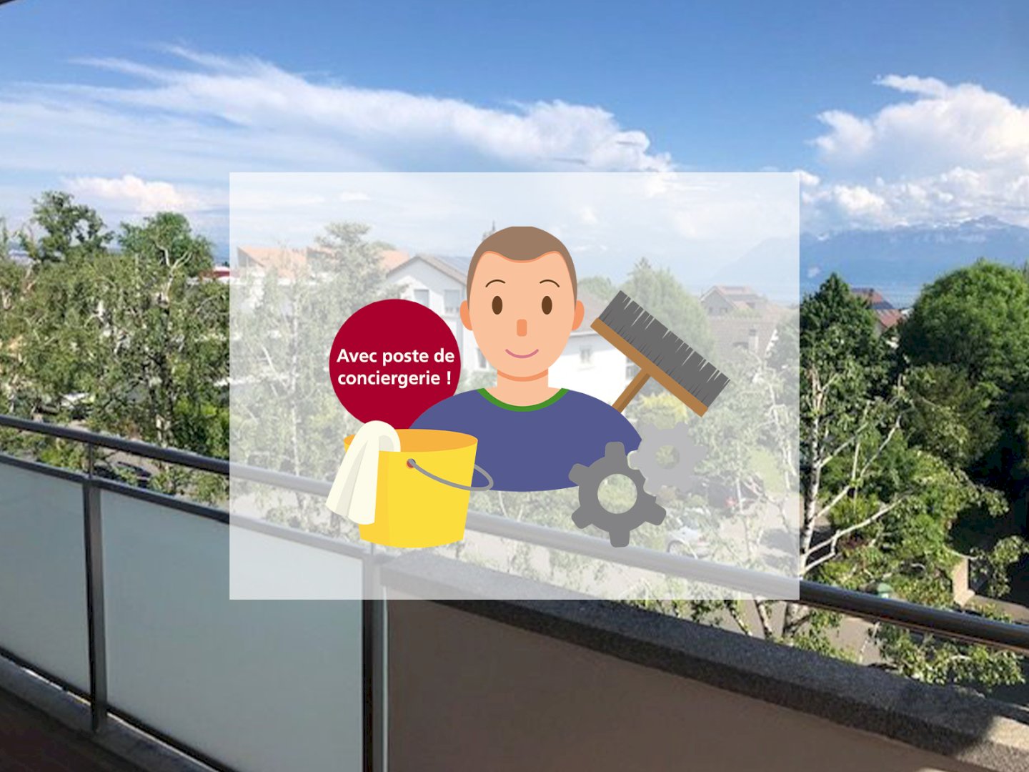 Appartement de 3 pièces au 3ème étage avec poste de conciergerie